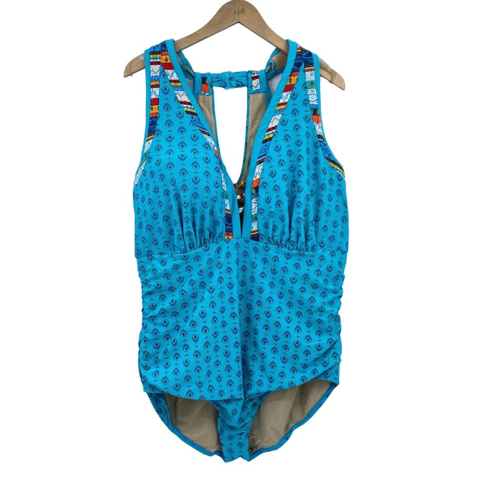 Lane Bryant‎ Cacique one piece swimsuit size 42DD Underwire boho cruise